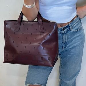 Adrienne vittadini burgundy large shoulder bag